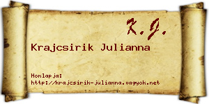 Krajcsirik Julianna névjegykártya