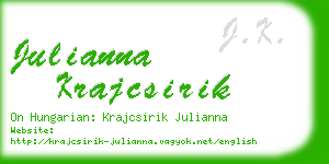 julianna krajcsirik business card
